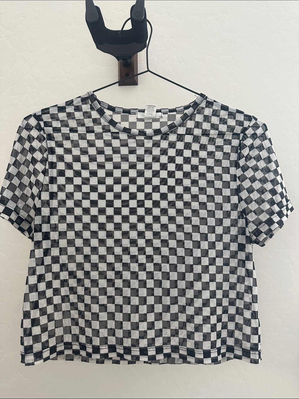 Full Tilt Black & White Checkerboard Mesh Tee